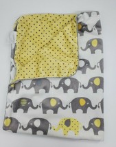 SL Home Elephant Baby Blanket Yellow Polka Dots Gray RN 119741 Boy Girl B69 - £31.51 GBP