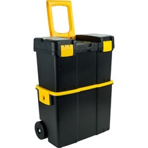 Stalwart - 75-3042 Stackable Mobile Tool Box with Wheels Black, Yellow, ... - £47.33 GBP