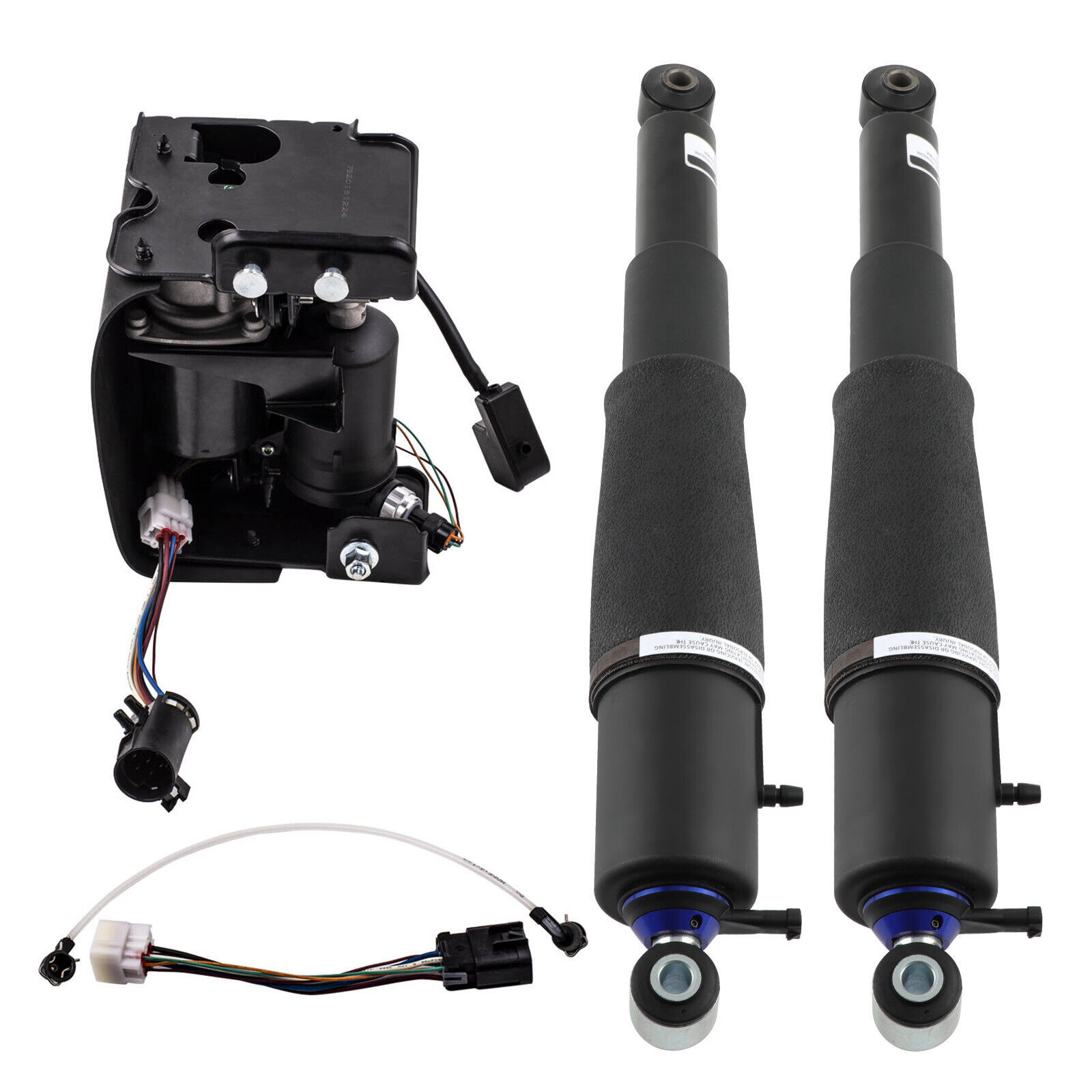 Pair Rear Air Shocks & Compressor Kit For Escalade Suburban Tahoe Yukon 25979393