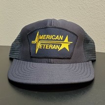 Vintage Northstar AMERICAN VETERAN Blue Snapback Mesh Trucker Hat - $22.34
