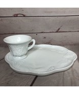 Indiana Colony Teacup Plate Luncheon Tray Milk Glass Harvest Grape Snack... - $27.61 CAD