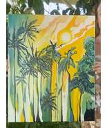 Original painting of a grove of palm trees in the warm tropical sun. 16x... - $375.00
