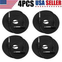 4 Pack 10Ft 1/4&quot; 5Mm Electric Guitar Bass Cable Instrument Amp Cord Right Angle - £20.35 GBP