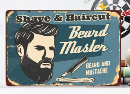 Barber Shop Beard Master Vintage Novelty Metal Sign 12&quot; x 8&quot; Wall Art - £7.08 GBP