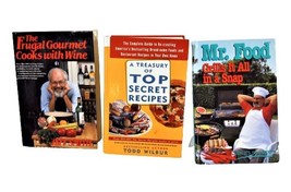 Lot of 3 Cookbooks, Mr. Food Grills, Top Secret Recipes, Frugal Gourmet - £14.23 GBP