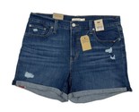 Levis Hawaii Ocean Mid Rise Length Denim Shorts Blue Medium Wash Womens ... - $12.86