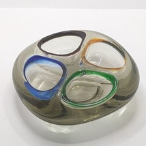 Multi Coloured Art Glass Bowl, Handmade, Romanian, Vintage Mid-Century - $28.83