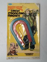 1977 Emmett Kelly Jr circus strongman magnets toy horseshoe shaped plastic - $15.83