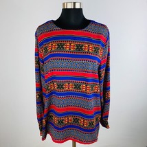 Alfred Dunner Womens 14 Colorful Vintage Lightly Padded Long Sleeve Top - £24.00 GBP