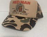 Vintage Red Man Trucker Hat Summer Hat Redman Golden Blend Camo SnapBack... - $17.62