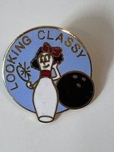 Vintage Looking Classy Bowler Womens Bowling Lapel Pin 1” Inch - $20.53