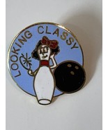 Vintage Looking Classy Bowler Womens Bowling Lapel Pin 1” Inch - $20.53