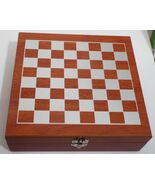 Russian Wooden Chess set with chess pieces, Shot Glass, and a Flask - $76.16