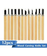 12 Pcs Wood Carving Chisel Knife Set Engraving DIY Sculpture Carpenter E... - $301.75 MXN