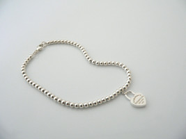 Tiffany &amp; Co Return to Heart Padlock Mini Ball Bead Bracelet 7.2 Inch Gift Love - £274.94 GBP