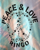 Peace &amp; Love Ringo 2023 Concert Tour Adult Size L Large T-Shirt Blue Tie... - $24.70