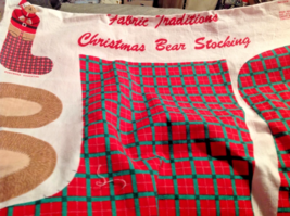 Material Fabric Christmas Stocking Bear Santa Pattern Instructions - $19.80