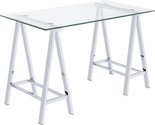 Osp Home Furnishings Middleton 47 Inch Desk With Clear Beveled Glass Top... - $426.99