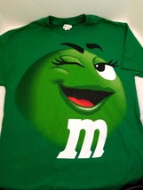 Retro Green M &amp; M&#39;s Graphic Print T-Shirt Mars Chocolate Candy Size: Large - £11.73 GBP