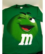Retro Green M &amp; M&#39;s Graphic Print T-Shirt Mars Chocolate Candy Size: Large - £11.62 GBP