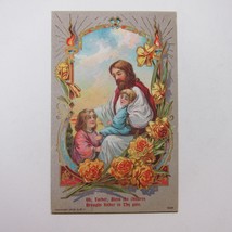 Postcard Jesus Bless the Children Prayer Brought Thy Gate Flowers Antique 1909 - £4.70 GBP