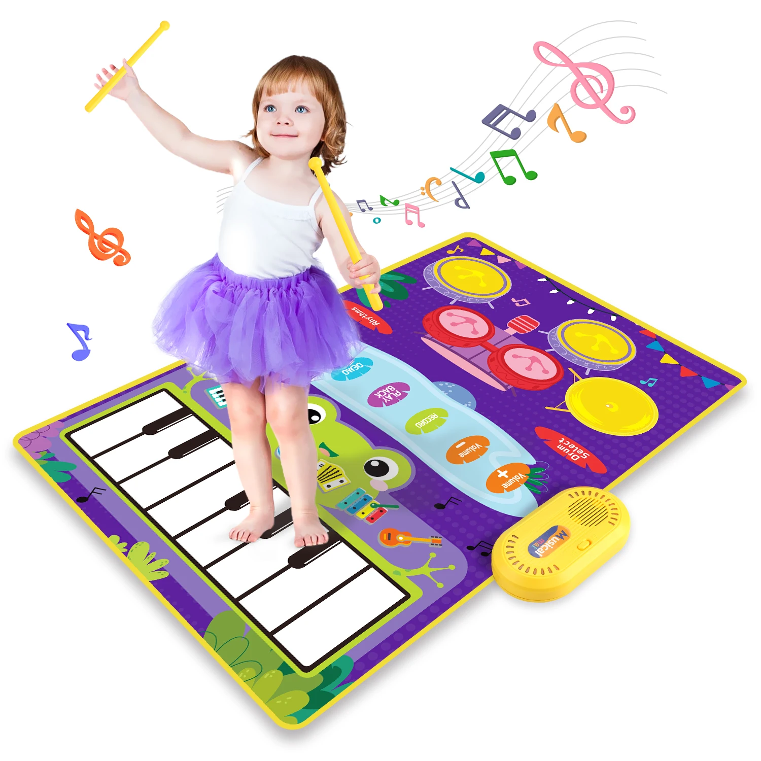 80x50cm Music Play Mat for Kids Toddlers Floor Piano Keyboard Drum Toys Dance - £19.46 GBP+