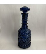 Vintage Jim Beam Cobalt Blue Decanter Kentucky Empty Glass Bottle w/ Sto... - $38.10