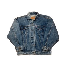 Vintage Levi&#39;s 77930-1206 Blue Denim Trucker Jacket Made in USA Size Small - £47.01 GBP