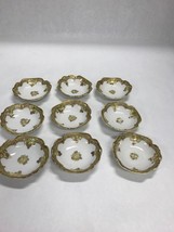IMPERIAL NIPPON Hand PAINTED Porcelain Ceramic VINTAGE Dish 9 pieces GOLD - $49.49