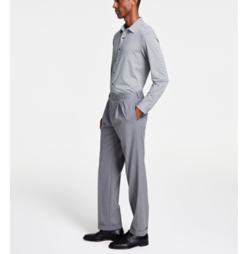 Michael Kors Men&#39;s Classic Fit Fall Pattern Pants, Light Grey, 38 x 32 NWT - $22.72