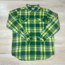 Columbia Shirt Oregon Ducks Men’s Large Green Yellow Plaid Flannel Long ... - $29.70