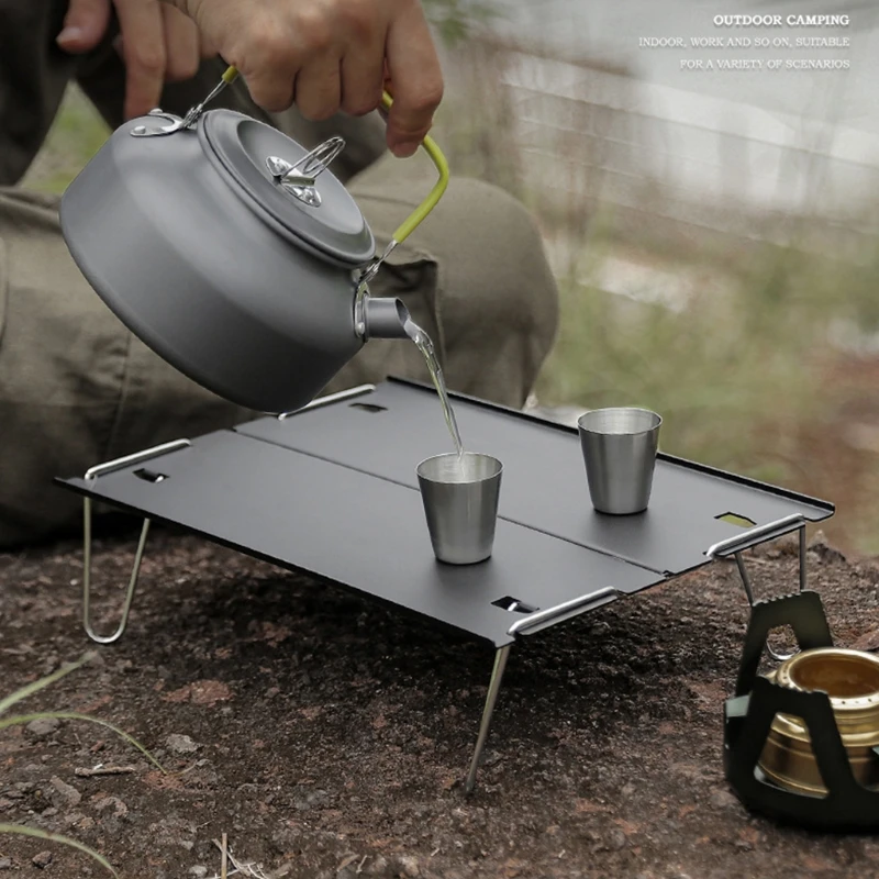 Outdoor Mini Folding Aluminum Camping Table with Carry Bag Portable Ultr... - £21.71 GBP