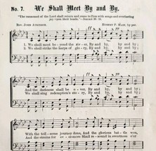 1883 Gospel Hymn We Shall Meet By &amp; By Sheet Music Victorian Religious ADBN1fff - $14.99