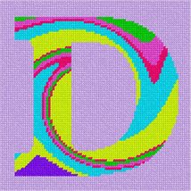 Pepita Needlepoint Canvas: Letter D Tie Dye3, 7&quot; x 7&quot; - £39.96 GBP+