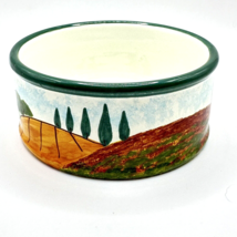 Italian Ceramic Bowl Countryside Tuscan Hand Painted Scenery Signed Chironi VTG - £16.83 GBP