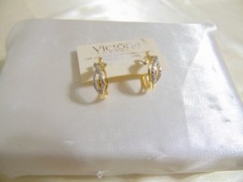 Victoria Townsend 18kGold/SS Plate Genuine Diamond Accent Hoop Earrings ... - £98.17 GBP