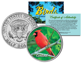 CARDINAL BIRD JFK Kennedy Half Dollar US Colorized Coin - £6.71 GBP