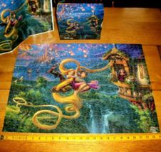 Jigsaw Puzzle 750 Pieces Disney Thomas Kinkade Art Rapunzel Tangled Up Complete - £11.86 GBP