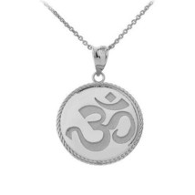 925 Sterling Silver Ohm OM AUM Symbol Yoga Buddhism Hinduism Pendant Necklace - £26.87 GBP+
