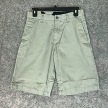 Volcom Mens Shorts 28 Gray Chino Cotton Solid Logo Skater Pockets Casual... - $19.98