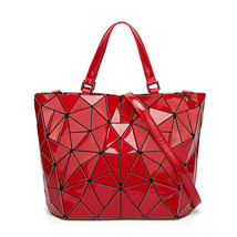 NEW Geometry bag Women Geometric Shoulder Bags Quilted  Tote Plain Folding Laser - £39.73 GBP
