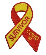Pandemic Survivor Awareness Ribbon Embroidered Iron On Patch 2020 - $9.54 CAD+