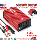 500W 1000W Power Inverter Dc 12V To Ac 110V 120V Adapter Converter Car P... - £44.82 GBP