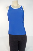 Puma Moisture Wicking Blue &amp; White TB Running Shimmel Tank Women&#39;s NWT - £31.96 GBP