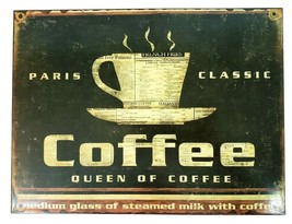 Vintage Paris Classic Queen of Coffee Sign 14&quot; x 10.25&quot; Rustic - £9.53 GBP