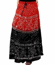 Multi Color Skirt for Women Girls Indian Tradition Style bandhej work  - €23,05 EUR