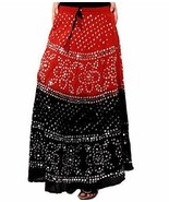 Multi Color Skirt for Women Girls Indian Tradition Style bandhej work  - £21.15 GBP