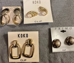 Clip On Earrings Lot Of 4 Sets - $16.00