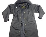 Wyoming Traders Black Nylon Trench Coat Rancher Jacket Size Small  - $94.94