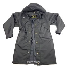 Wyoming Traders Black Nylon Trench Coat Rancher Jacket Size Small  - £74.58 GBP